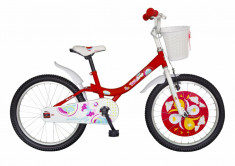 Bicicleta copii 20 FIVE Archen cadru otel culoare rosu alb varsta 7 10 ani foto