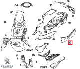Cumpara ieftin Carena laterala stanga spate originala Peugeot Elyseo - Elystar 50-100-125-150cc (gri inchis)