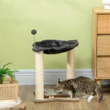 PawHut Ansamblu de pisici , turn pentru pisici cu 2 straturi pentru pisici de interior cu stalp de zgariat din sisal, pat pentru pisoi de plus, bila,