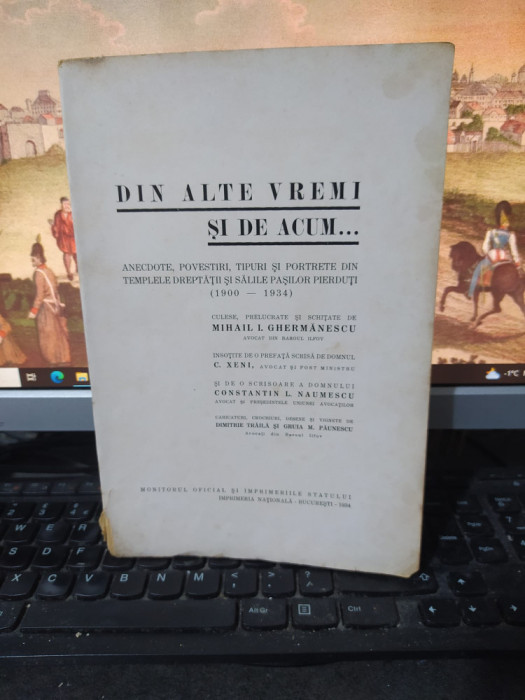 Mihail Ghermănescu, Din alte vremi și de acum, 1900-1934, București 1934, 090