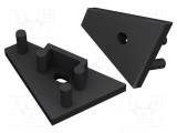 Obturator LED profile neagră TOPMET 20 buc ABS GEN2 cu orificiu