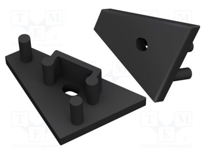 Obturator LED profile neagră TOPMET 20 buc ABS GEN2 cu orificiu foto