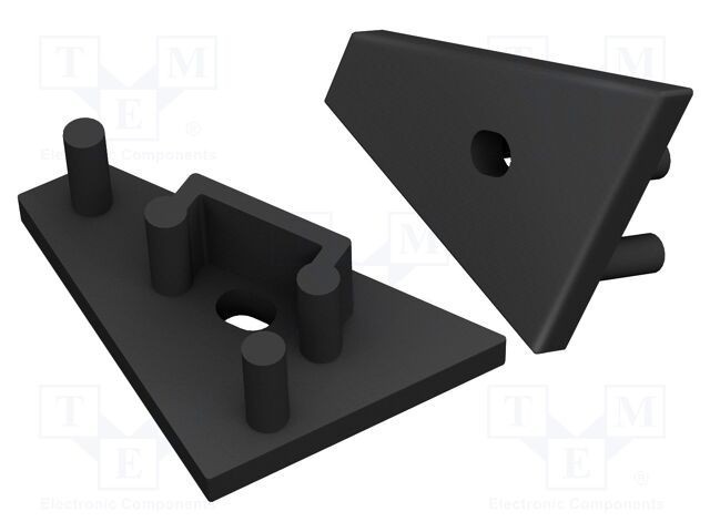 Obturator LED profile neagră TOPMET 20 buc ABS GEN2 cu orificiu