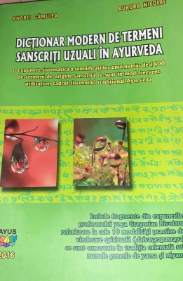 DICTIONAR MODERN DE TERMENI SANSCRITI UZUALI IN AYURVEDA foto