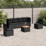 Cumpara ieftin Gossi set canapele de gradina cu perne, 7 piese, negru, poliratan