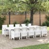 VidaXL Set de masă pentru grădină 11 pcs Alb Polyrattan și aluminiu 3378765