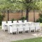 vidaXL Set de masă pentru grădină 11 pcs Alb Polyrattan și aluminiu 3378765