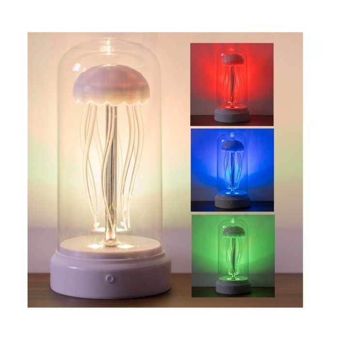 Lampa de Veghe LED Meduza cu Lumina Colorata, 10 x 20 cm