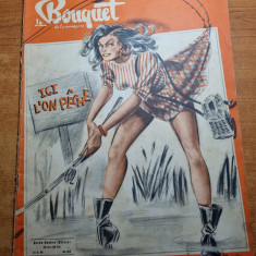 revista bouquet(buchet) 21 iunie 1946-limba franceza,moda,machiaj,retete,sfaturi