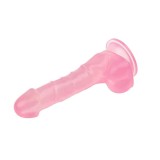 Dildo Clasic Cu Ventuza, Roz, 19.5 cm