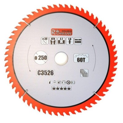 Disc circular vidia pentru lemn, 60 dinti, 250x30 mm, Richmann Exclusive foto