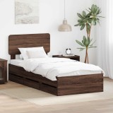 Cumpara ieftin Cadru de pat cu sertar Stejar maro 100 x 200 cm Lemn prelucrat
