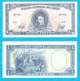Chile (p#134A) 1/2 Escudo 1962-75 UNC 'Descoperirea statului Chile'; (ROG CITITI DETALIILE!)