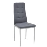 Cumpara ieftin Scaun Cube piele ecologica gri - picior crom