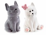 Cumpara ieftin Set 2 figurine Pisicuta Catelus ceramica multicolora cm 8,5 x 10 x 14,5 H