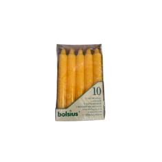 Set 10 Bucati Lumanari Cilindrice Bolsius, Inaltime 17.5cm, Diametru 2.2cm, Timp Ardere 6.5 ore, Culoare Galben
