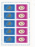 ROMANIA 1973 LP 822 a COLABORAREA CULTURAL ECONOMICA BLOC DE 10 MARCI MNH, Istorie, Nestampilat