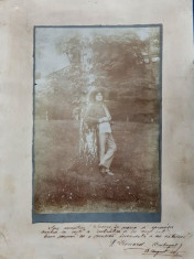 NICOLAE LEONARD, FOTOGRAFIE CU DEDICATIE , 8 AUGUST 1915 foto