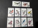 Seria Completă Rom&acirc;nia 1989 - Faună, Păsări Protejate, Ornitologie, Pupăză, R&acirc;ndunică, Ciocănitoare, 10v - Ștampilate -A242