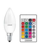 Bec LED color Osram lumanare B25 E14 4.2W 250lm lumina calda / RGB 2700 K, dimabil + telecomanda