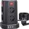 Prelungitor turn Sameriver, 8 prize, 4xUSB, protecție supratensiune, 3m, 2500W