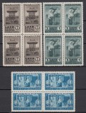 ROMANIA 1934 LP 106 MUNCA NOASTRA ROMANEASCA - L.N.F.R. BLOCURI DE 4 TIMBRE STARE MNH