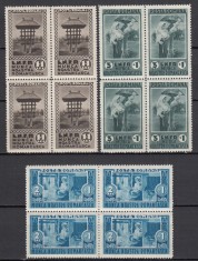 ROMANIA 1934 LP 106 MUNCA NOASTRA ROMANEASCA - L.N.F.R. BLOCURI DE 4 TIMBRE STARE MNH