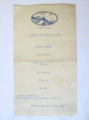Rar! Meniu semnat olograf oferit de comandamentul militar al orasului Viena la restaurantul Kahlenberg in onoarea ofiterilor romani 1941
