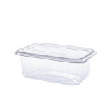 Cumpara ieftin Caserola Capac Atasat, 230x190x70 mm, 100 Buc/Set, 2000 ml, Plastic Transparent, Caserole de Unica Folosinta, Caserole cu Capac din Plastic, Caserole