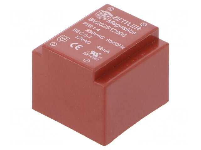 Transformator &icirc;ncapsulat 0,5VA 230V 12,5V PCB