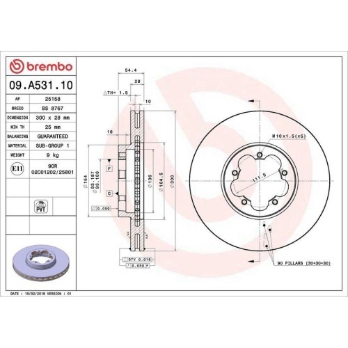 Set disc frana Ford Transit Box (Fa) 04.06-12.14, Transit Bus(Fd Fb Fs Fz Fc) 04.06-, Transit (Fm Fn Ff) 04.06-12.14, Transit Tourneo Bus 07.06-08.14