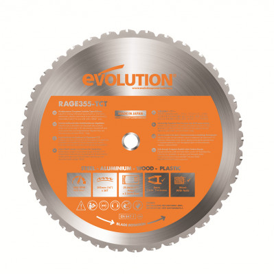 Disc pentru fierastrau circular, taiere multifunctionala Evolution RAGEBLADE355MULTI-1268, O355 x 25.4 mm, 36 dinti foto