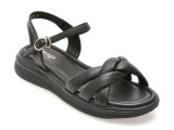 Sandale IMAGE negre, 57111, din piele naturala