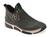 Ghete RIEKER negre, 45957, din piele ecologica