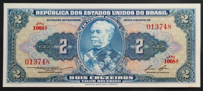 Bancnota 2 CRUZEIROS - BRAZILIA, anul 1954 ND * Cod 161 = UNC foto