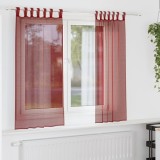 Gossi perdele voile cu buzunare pentru bare 2 buc rosu vin