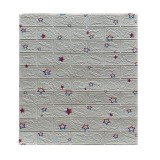 Set 10 Placi de Tapet, Autoadezive, 70 x 77 cm, Suprafata Acoperita 5.3 mp, din PVC, Model Stelute Curcubeu, Alb