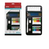 Setul artistului Main Paper, 12 tempera, 3 pensule, 1 spatula, 1 creion, 1 ascutitoare, 1 radiera