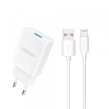 Incarcator Retea Cu Cablu Lightning Dudao A4EU, 10W, 2.1A, 1 x USB-A, Alb, Apple