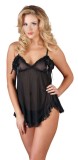R&uuml;schen-Babydoll Cottelli Lingerie, black - L