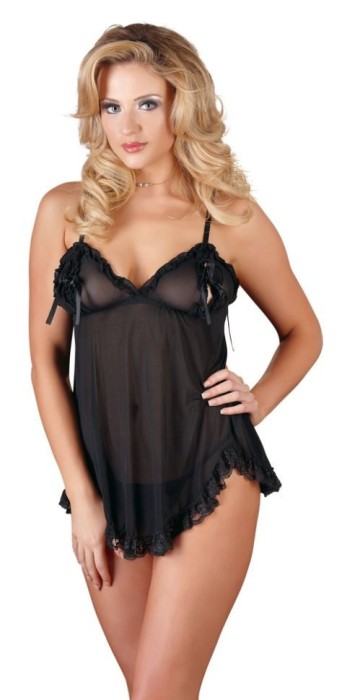 R&uuml;schen-Babydoll Cottelli Lingerie, black - M