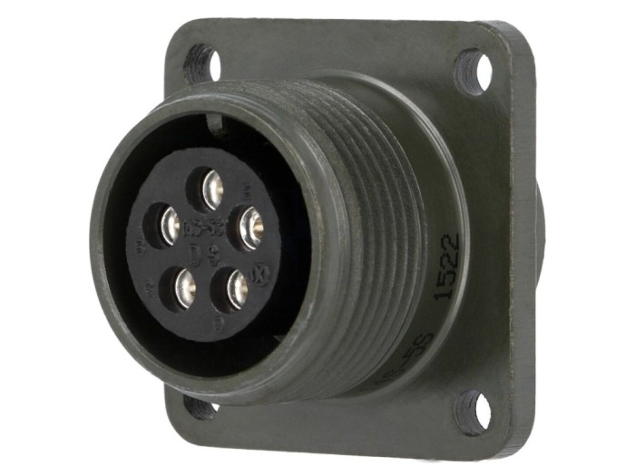 Conector circular mamă 5 pini, lipire