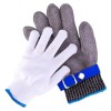 Manusa Macelarie Anti-Taiere Otel Inoxidabil XL Argintie, Protectie Bucatarie, Barbecue, 1 Bucata