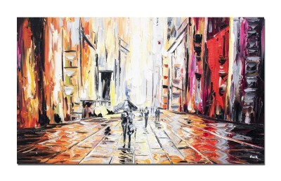 Tablou 3D pictat manual, Impreuna spre o alta dimensiune, 100x60cm ulei pe panza in cutit, Spectaculos foto
