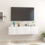 VidaXL Dulapuri TV suspendate 2 buc. alb extralucios 60x30x30 cm