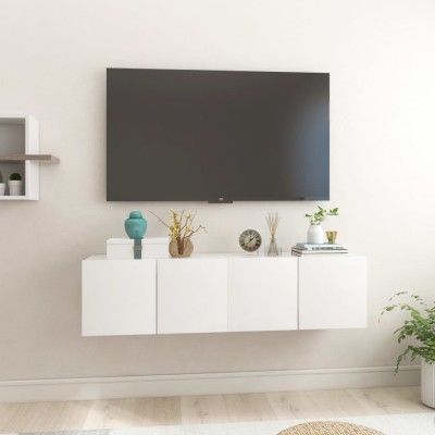 vidaXL Dulapuri TV suspendate 2 buc. alb extralucios 60x30x30 cm 804527 foto