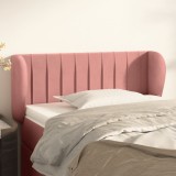 vidaXL Tăblie de pat cu aripioare roz 93x23x78/88 cm catifea 3117423