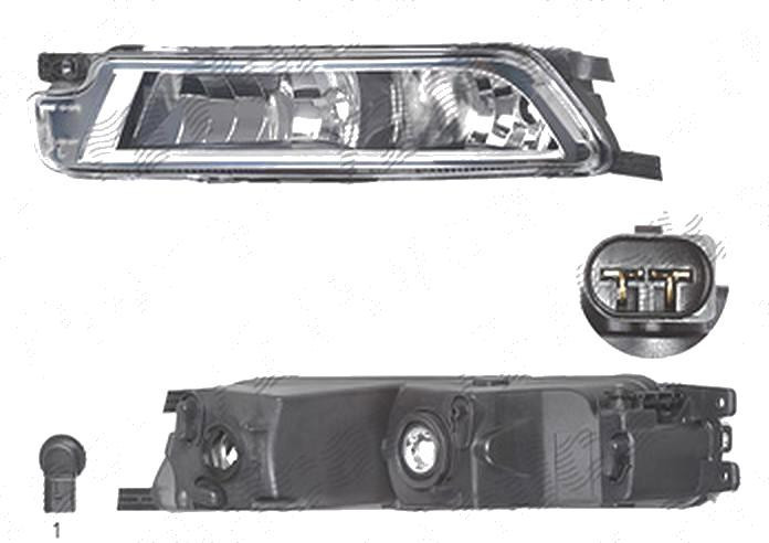 Proiector ceata Volkswagen Passat (B8), 08.2014-, fata, Stanga, cu lumini pentru curbe; cu daytime running light; H8+W21W; cu suport becuri;