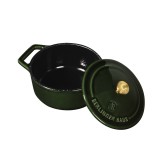 Cratita de fonta cu capac, 10 cm, Emerald Collection, BH/6501, Verde