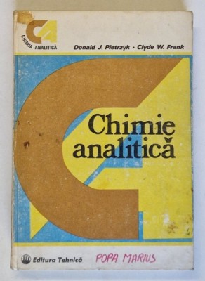 CHIMIE ANALITICA de DONALD J. PIETRZYK , CLYDE W. FRANK , 1989 foto
